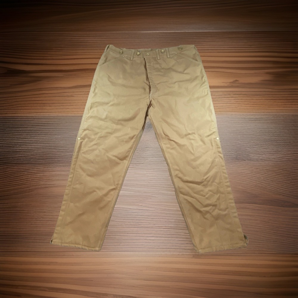 Carhartt‎ Duck Canvas Quilt Line Insulated Pants WQ106 Men 46x32 USA Union Made